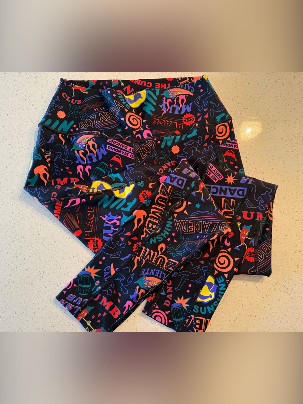 Zumba Fitness Black Neon Graphic Leggings